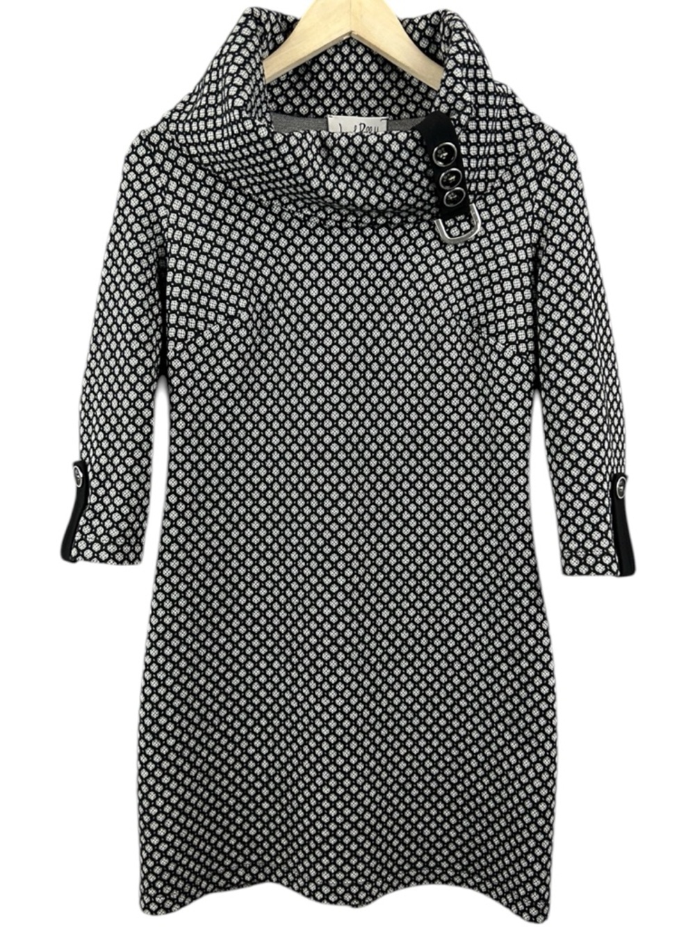 Joseph Ribkoff Mini Dress Tunic Knit Black and White Size 6